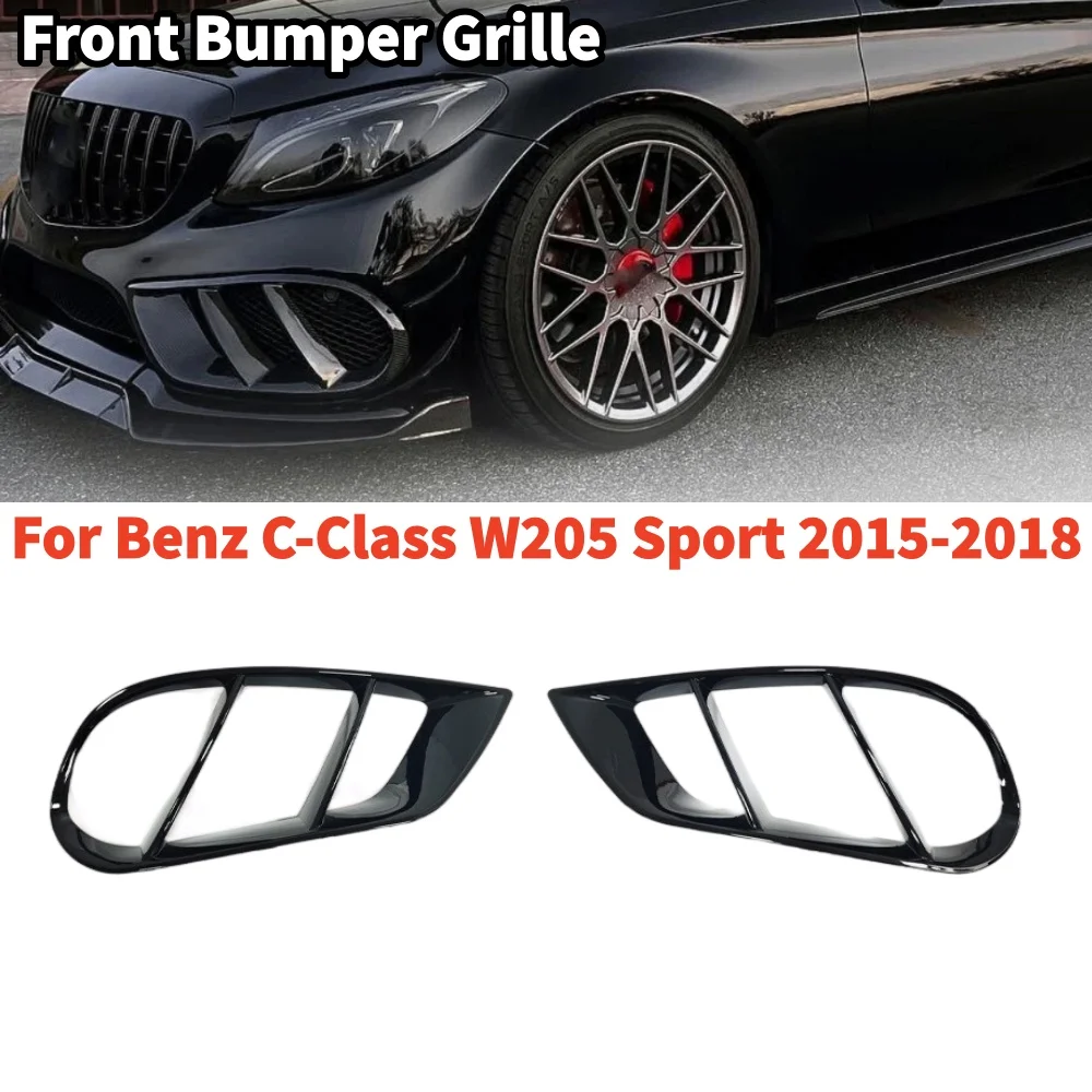 For Mercedes Benz C Class W205 C180 C200 C220 C43 AMG Sport 2015-2018 Front Fog Light Grille Bumper Air Vent Covers Body Kits