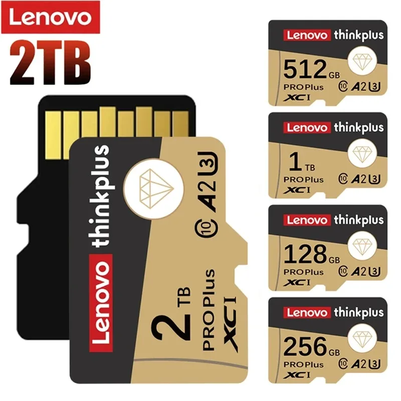 Lenovo-Carte Micro TF SD 2 To, Carte mémoire TF/SD 128 Go 256 Go 512 Go, Mini carte mémoire irritation 10 pour appareil photo et téléphone, 2024 Nouveau, Original