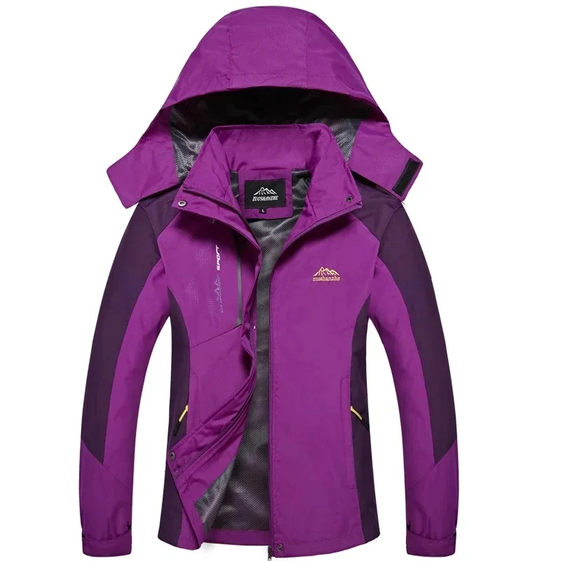 Spring Autumn Women Outdoor Sports Hiking Jacket Trekking Mountain Climbing Camping Coat Windbreaker Waterproof Female