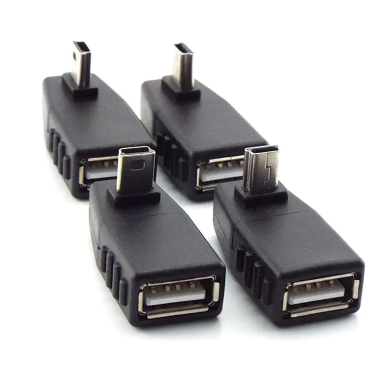 Mini USB 5Pin Male to USB type A Female 90 degree Angle Converter Connector data Sync OTG Adapter for Car PC Tablet Phone U-Disk