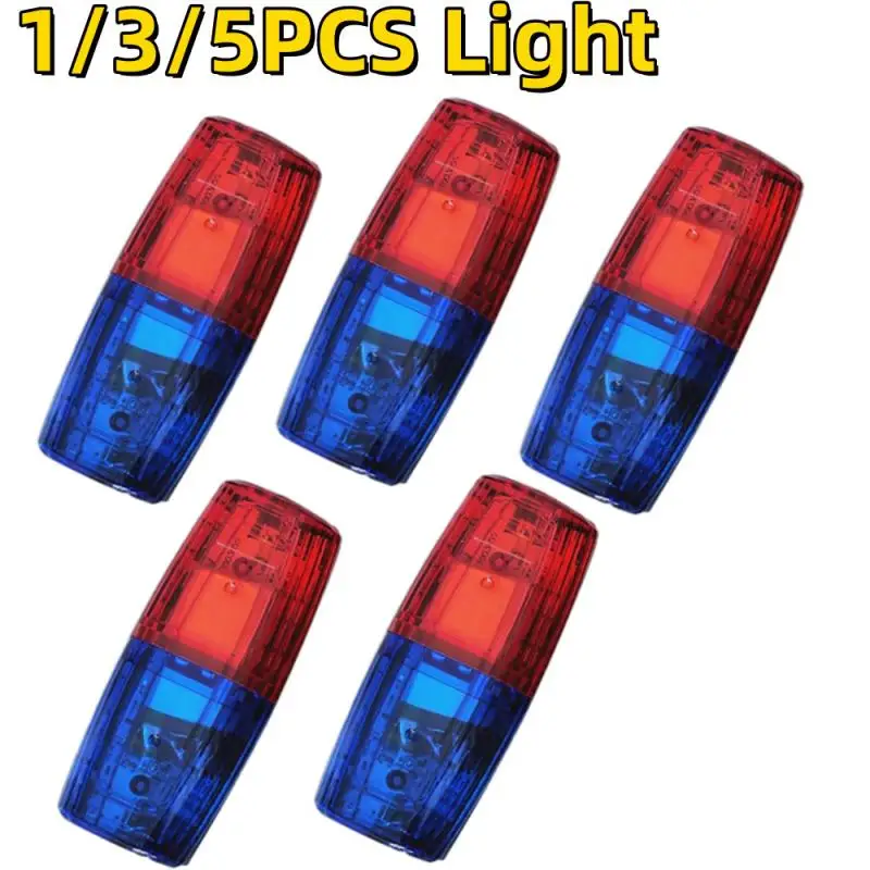 Ombro Polícia Luz de Advertência, Polícia Clip Luz, Saneamento Trabalhador, Patrulha de Segurança Alarme, Flash Strobe Signal, vermelho e azul, 3 PCs, 5PCs