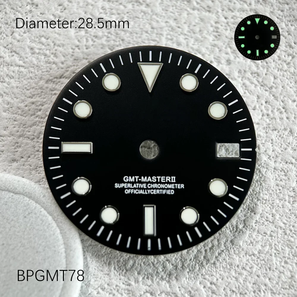 28.5Mm S Logo Nh34 Gmt Gemodificeerde Sub Wijzerplaat Horloge Accessoires Custom Horloge