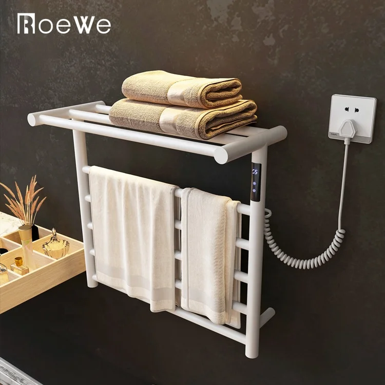 Approved Electric Heated Towel Rail Bathroom Radiators White Black Wall Mounted Towel bar Heater Rack
