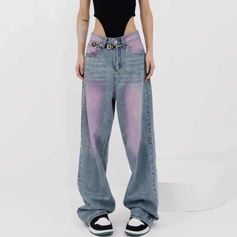 

Jeans For Woman High Waist Denim Pants Wide Leg Denim Clothing Jeans Vintage Fashion Straight Pants