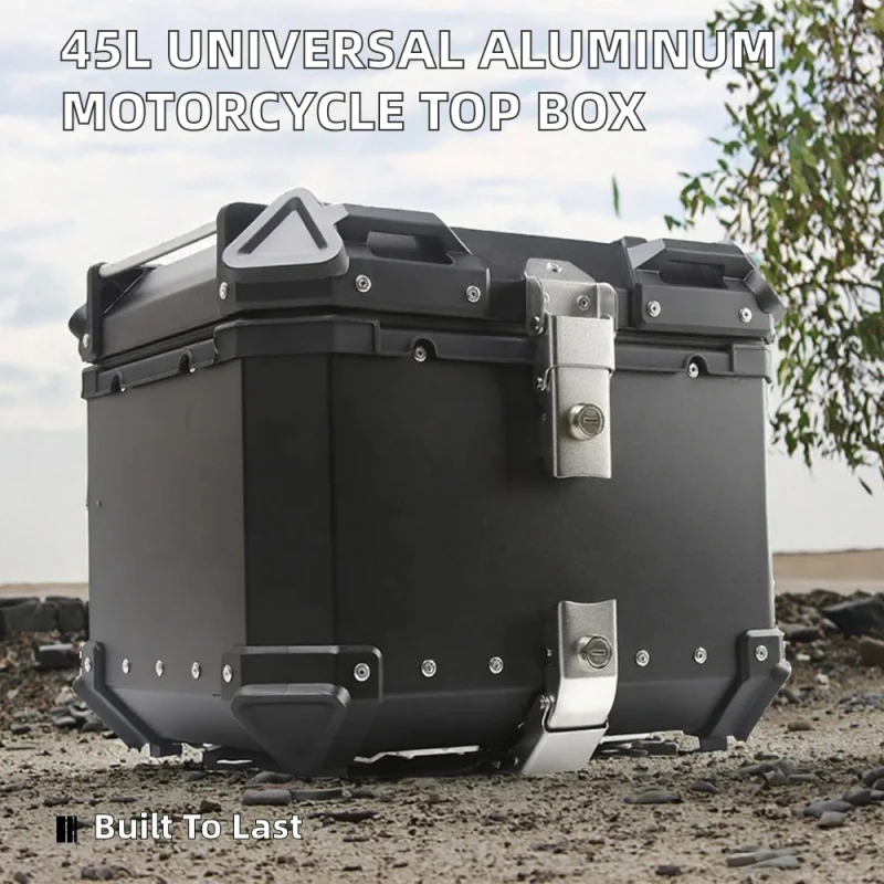 

45L Durable Lightweighcycle Aluminum Alloy Top Box Case with Universal Fitment for Retrofit/Upgrade