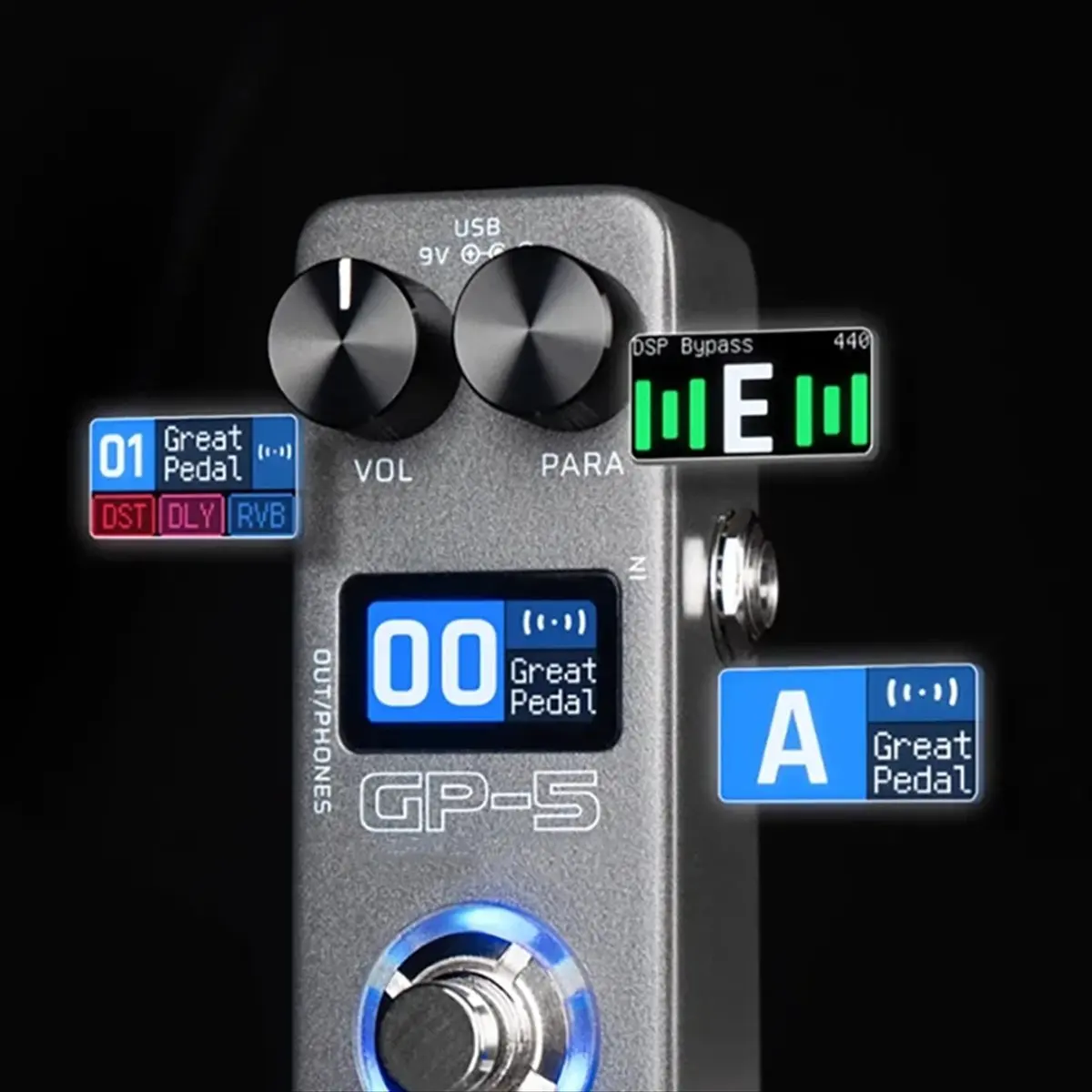 معالج تأثير متكامل للجيتار الكهربائي GP-5/محمل NAM&IR يدعم تحميل ملفات الأشعة تحت الحمراء [AA74-AAA]