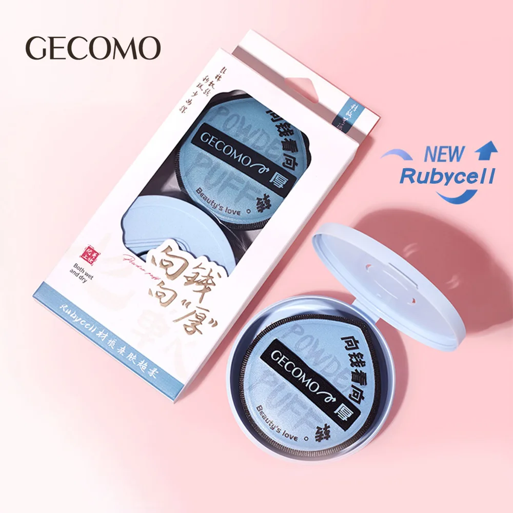 GECOMO-厚手のマシュマロパウダーパフセット,ダブルユース,水滴の形,柔らかいスポンジ,メイクアップエアクッション,ウェットとドライのセット