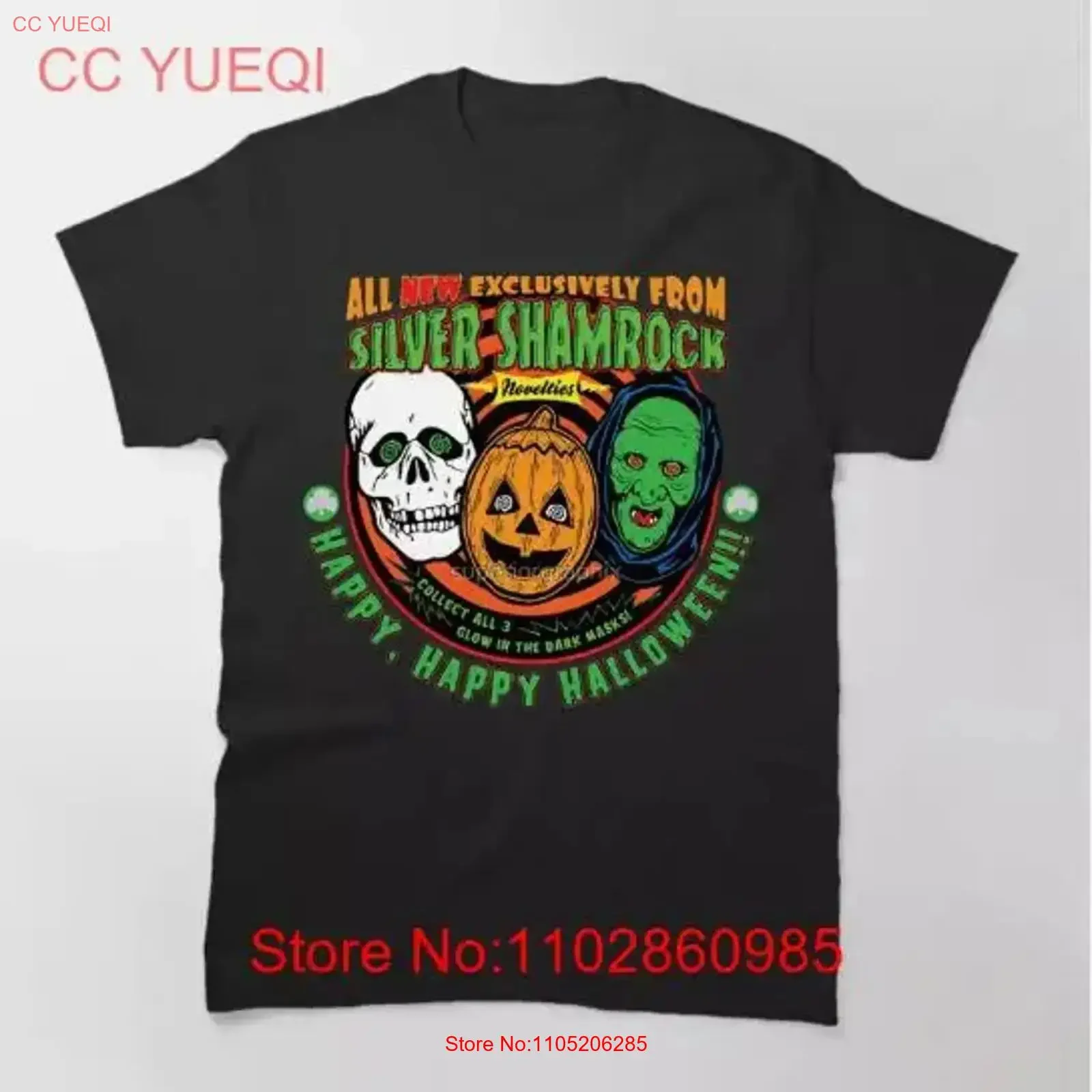 Silver Shamrock Halloween Ad T Shirt vintage Washed Top For Everyday Wear designer clothes graphic streetwear fashion Versatile