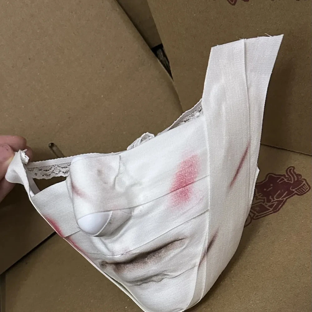 หน้ากากคอสเพลย์อนิเมะ แองเจิลออฟเดธ ไอแซค ฟอสเตอร์ หน้ากากซัคทำมือ ครึ่งหน้า แบบผ้าพัน หน้ากากสยองขวัญ หมวกผี สำหรับฮาโลวีน