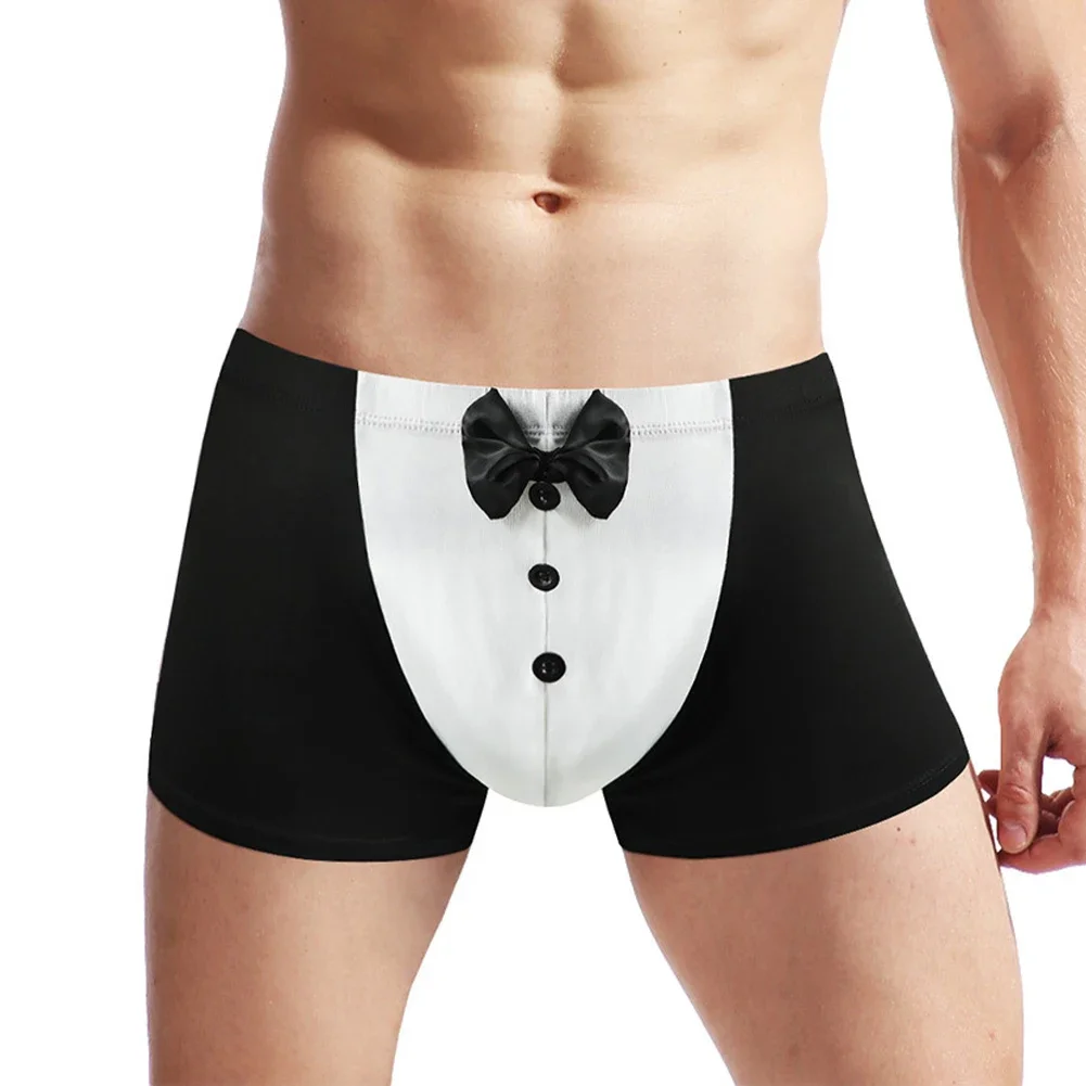 

Men's Seductive Underpants with U Pouch Breathable Cotton Boxers Soft and Comfortable Bow Shorts for Daily Wear