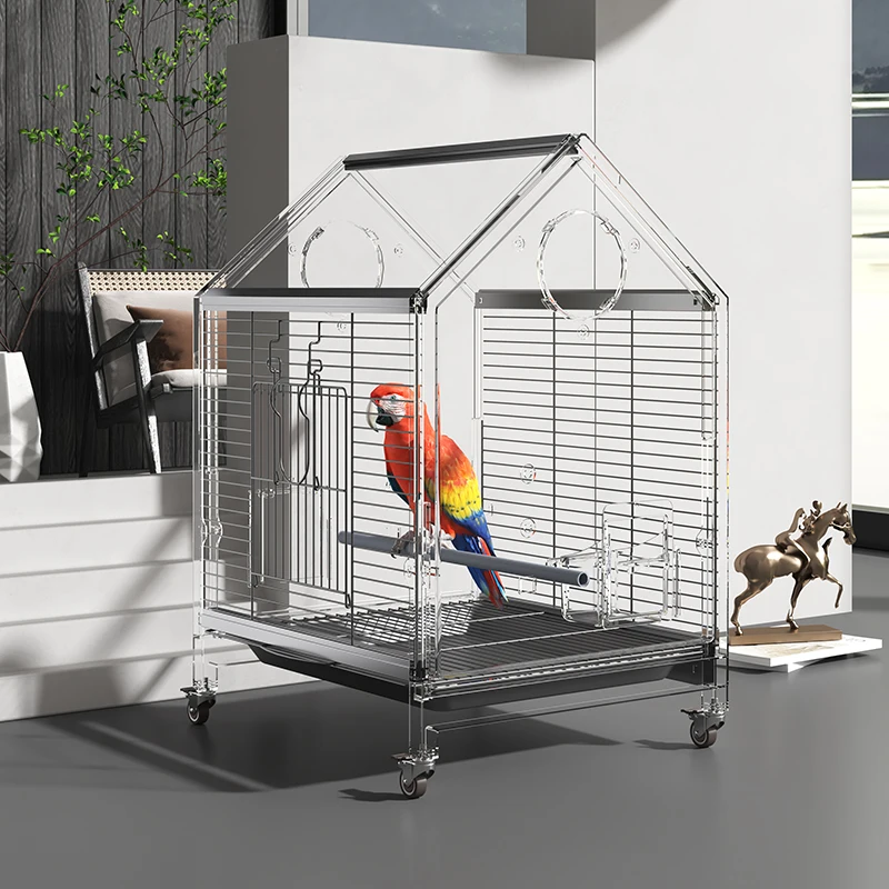 

Factory New Design Transparent Acrylic Parrot Standing Pigeon Bird Cage House Large Breeding Bird Cage Luxury Bird Cage Villa