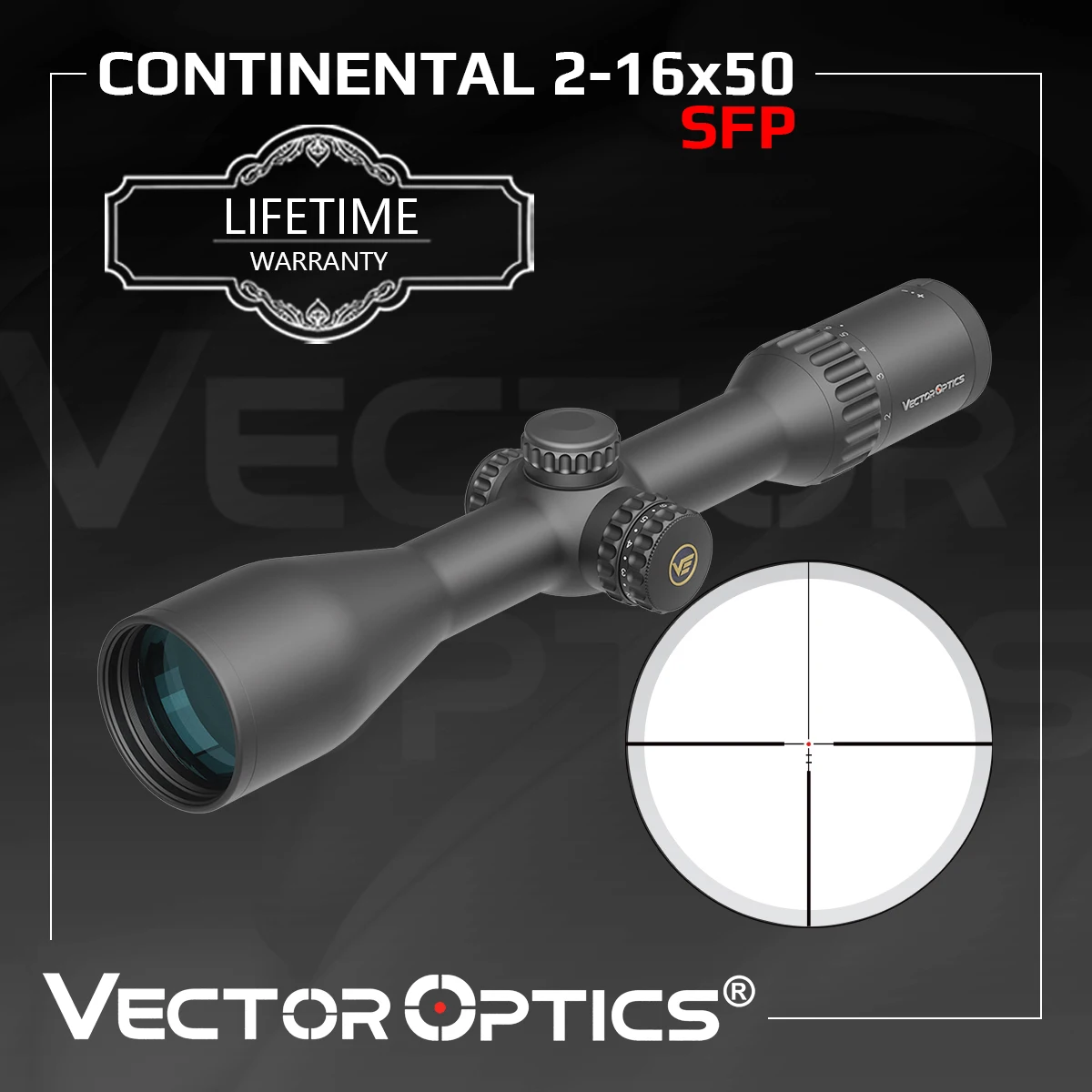 

Vector Optics Continental x8 2-16x50 SFP ED Rifles cope,German Lens More Than 93% Light Transmission For Hunting&Competition