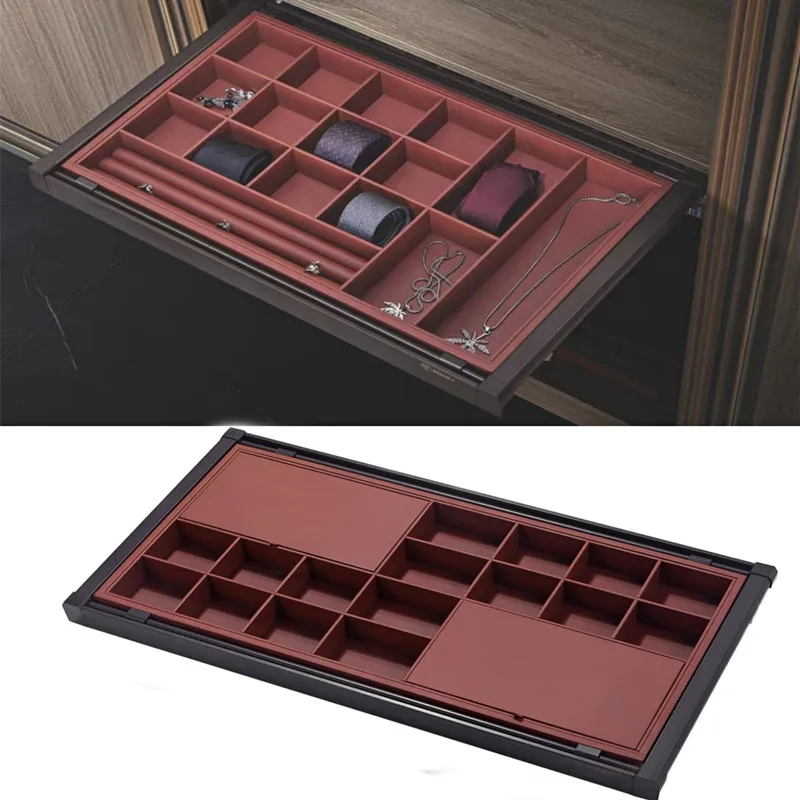 

Wardrobe pull-up pants rack, wardrobe built-in cloakroom, telescopic pull basket, drawer type hardware ring storage jewelry box