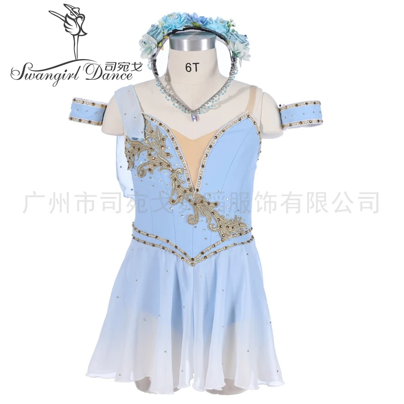 Haze Blue Romantic  Ballet Tutu Dress Girls Child Ballerina Dress BT4309