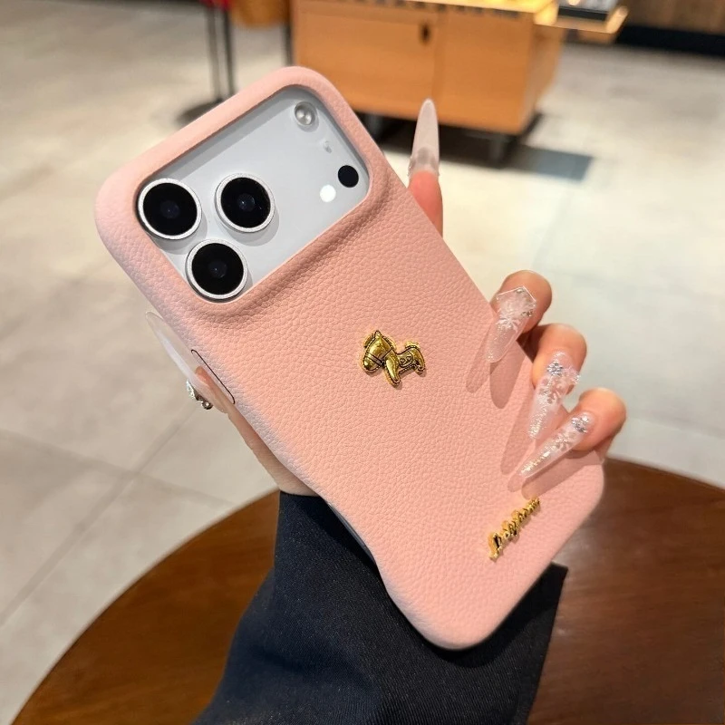 

New Year Golden Pony Casing For Meizu 22 Meizu22 Luxury PU Leather Soft Anti-fall Phone Case