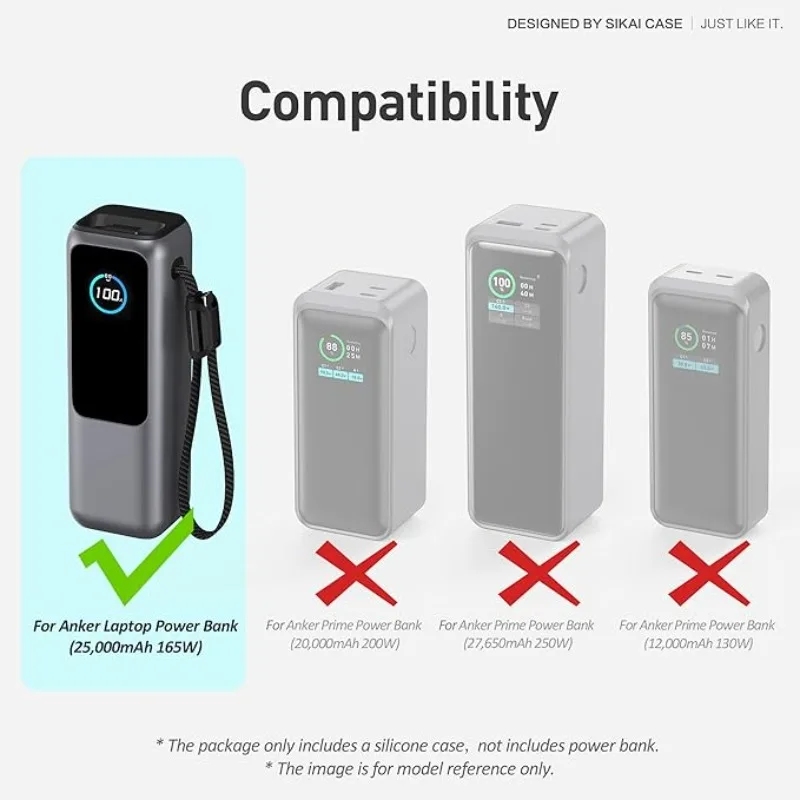 Silicone Protection Portable Carrying Case With For Anker Zolo 25000mAh 165W Power Bank Includes Storage