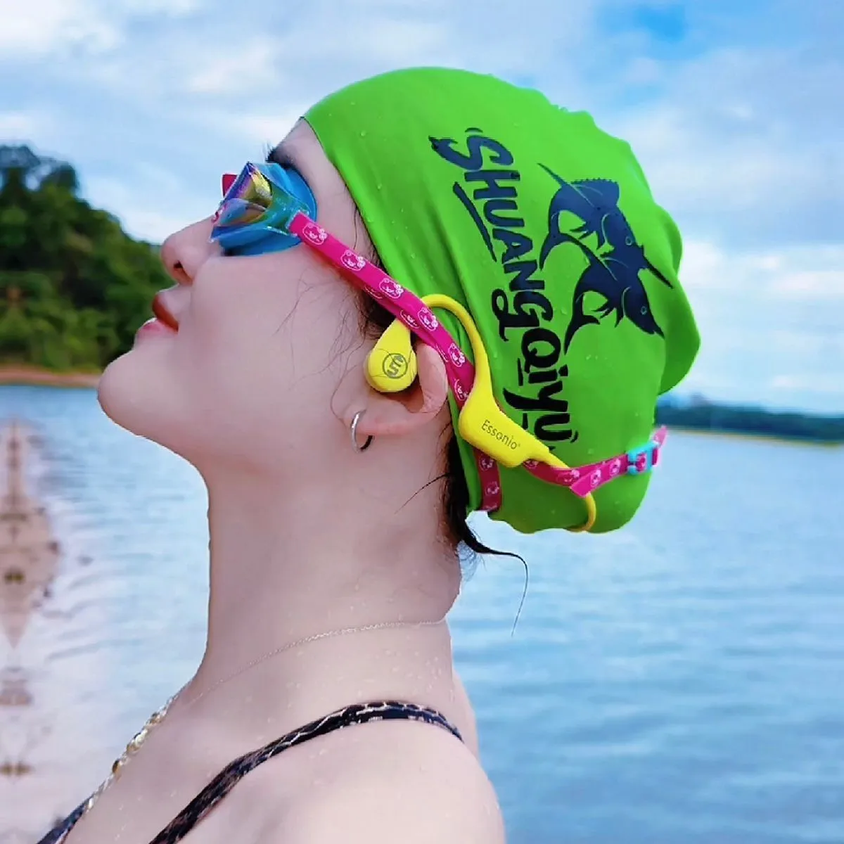 green-silicone-swimming-cap-elastic-comfortable-unisex-swim-cap-durable-sports-fitness-swimming-accessory-for-men-and-women