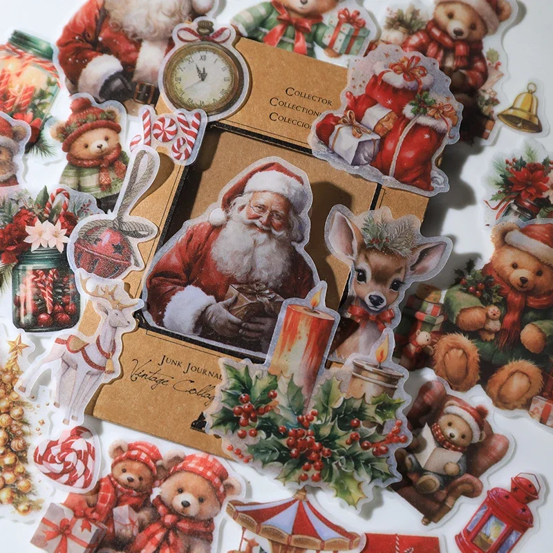 Autocollants De Noël Rétro - 36 Pièces - Environ 4,7 Cm - Style Vintage - Pour Décoration