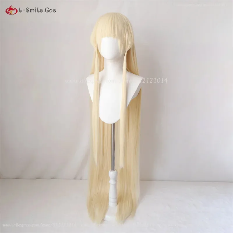 Peluca de Cosplay Chi de 130cm de alta calidad, pelucas largas doradas claras, peluca de Cosplay de Anime Chii para mujeres, pelo sintético resistente al calor