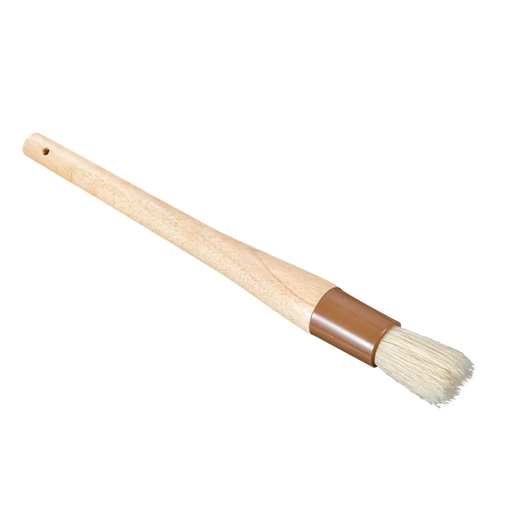 

Wool Oil Brush Basting BBQ Tool Hygienic Safe Kitchen Utensil Wooden Handle Elastic Tough Baking Pan