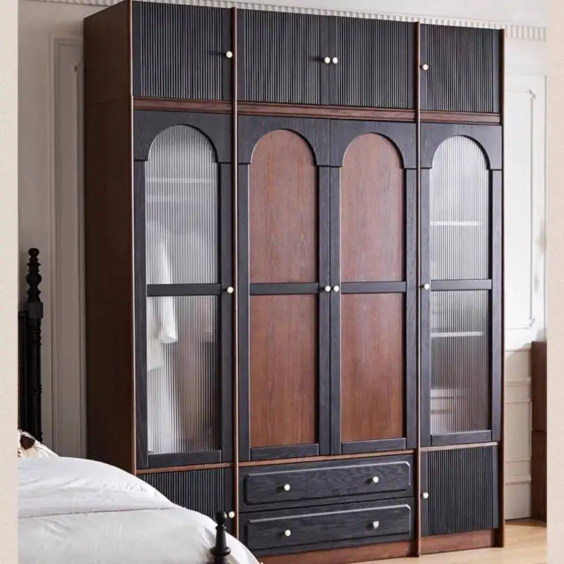 #Design Nordic Organizer Wardrobes Vintage Luxury Wooden Display Closet Storage Adult Drawers Armadio Guardaroba Furniture Home