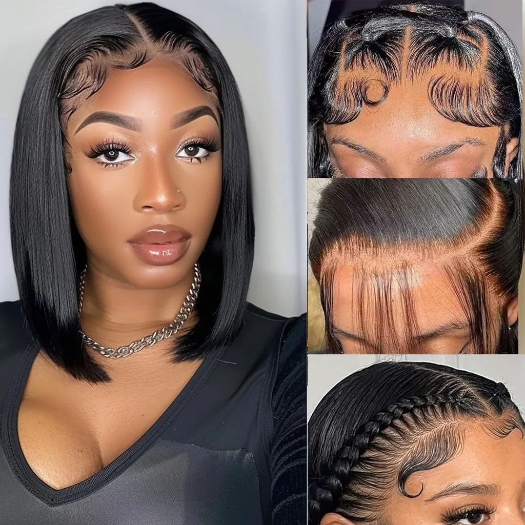 13x4 الدانتيل الجبهة مستقيم بوب باروكة شعر 13X4 HD الدانتيل سوبر خط الشعر الطبيعي 16-42 بوصة حريري شعر طبيعي مفرود قبل التبييض