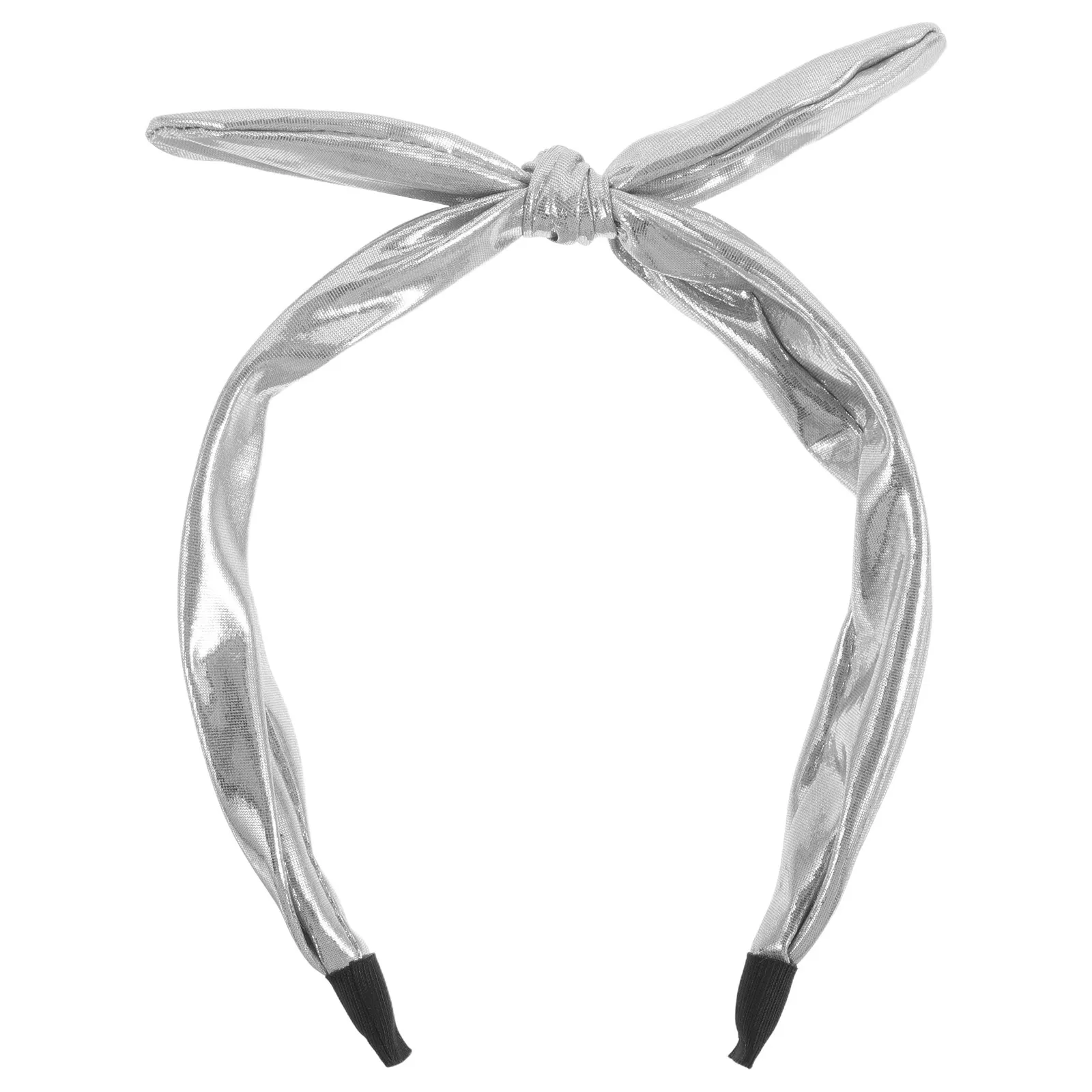 

Широкая повязка на голову с бантом, блестящая металлическая повязка для волос, блестящая повязка для вечеринок, фестивалей, клубов, на день рождения, модная повязка с бантом