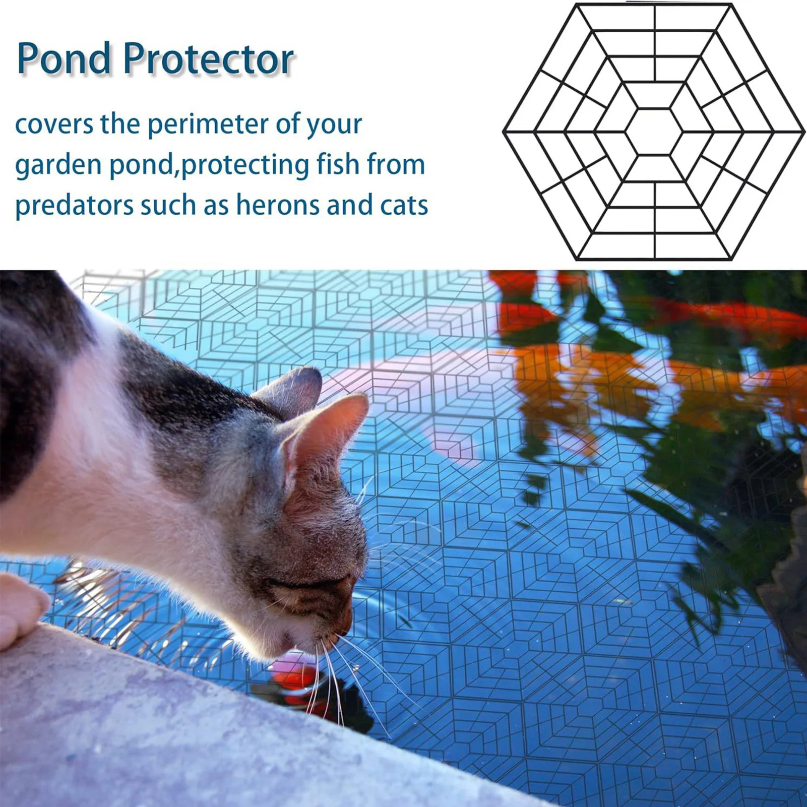 Durable Pond Protect Net Hexagonal Plastic Mesh Guard Cover for Garden Courtyard Landscape PP Material Corrosion Resistant