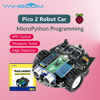Yahboom Raspberry Pi Pico 2 Robot Car Kit Diy Electronic Coding Robot Kit Support MicroPython Programming APP Infrared Control