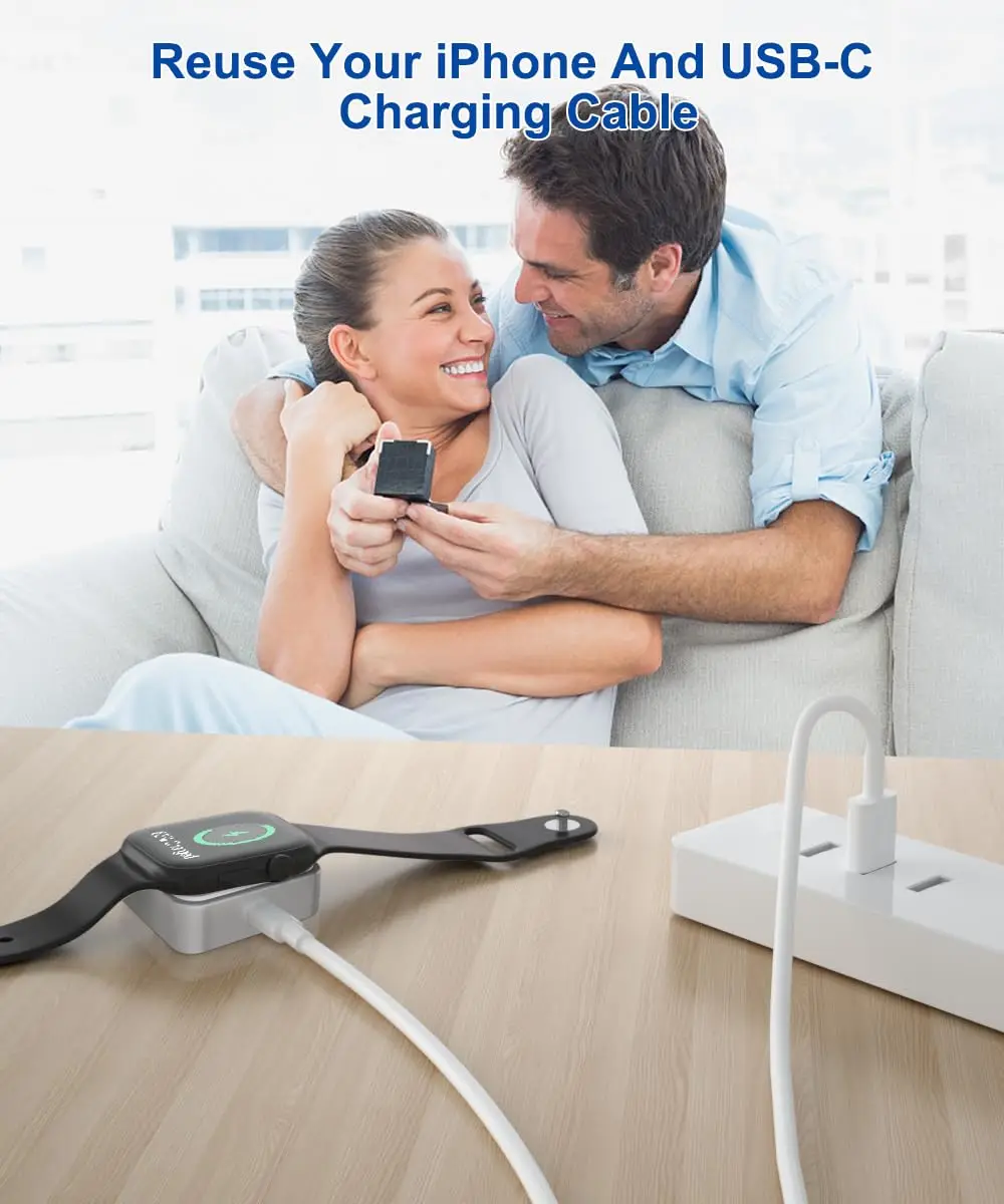 Chargeur rapide magnétique sans fil pour Apple Watch, chargeur de pluie de type C, iWatch série 4, 3, 9, 8, 7, 6, 5, SE Ultra