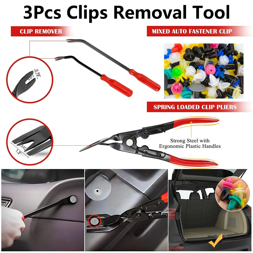 335-Piece Tool Kit For Car Audio Installation And Removal Interior Door Panel Pry Plate Navigation Instrument Clip Set