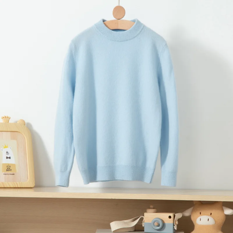 Boys Winter 100% Wool Sweater Casual boy Girl Sweater superior Knitted Cashmere Sweater O-Neck 1-14 year kids pullover Tops Coat