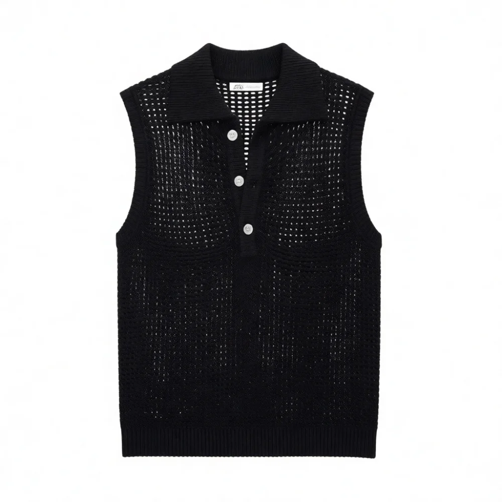 Summer Mens Hollow Out Mesh Tank Top Ice Silk Knit Sleeveless Shirt Breathable Casual Fitness Training Sportswear Apparel