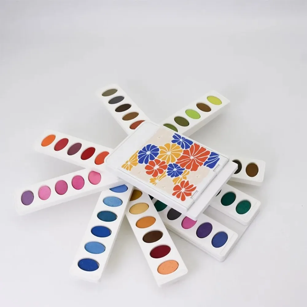 Caja de pintura de acuarela de plástico, caja de pintura multicolor expandible lavable, caja de pintura al óleo portátil no tóxica para uso doméstico