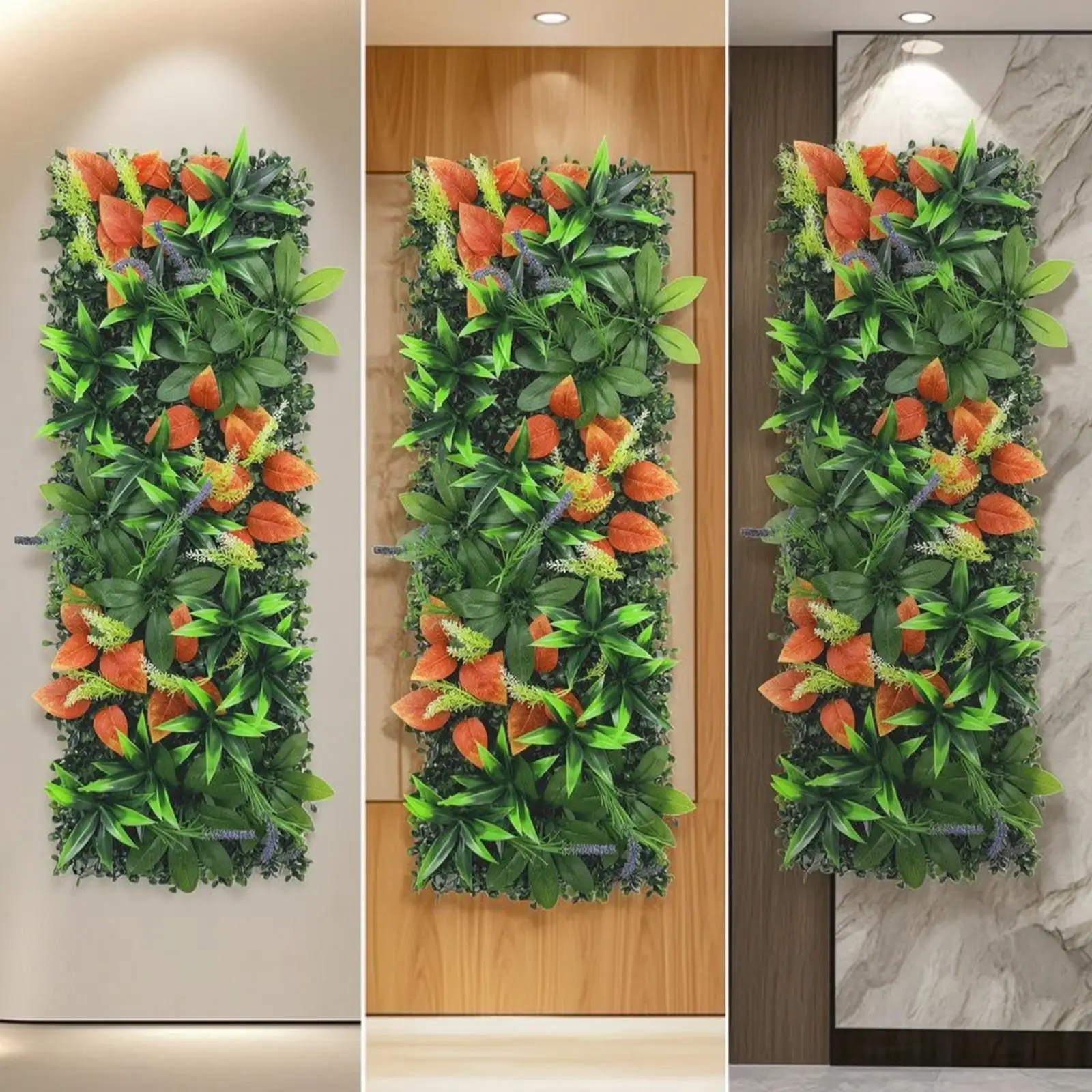 Lively Synthetic Greenery Panel Premium Artificial Plant Wall 25x75 Cm Decor for Balcony Shop Events Photo Backdrop