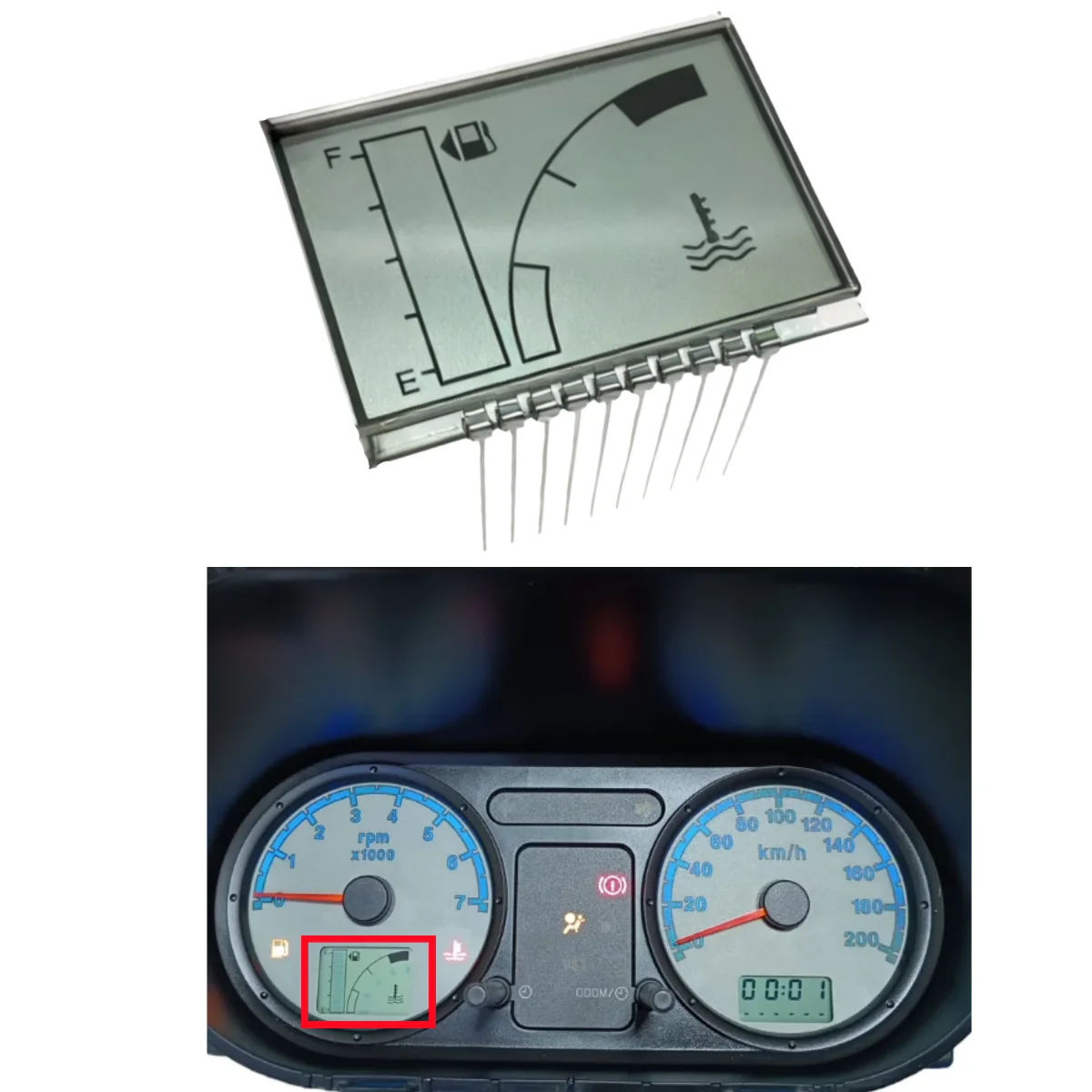 

LCD Display For 2003 2004 2005 Ford Fiesta EcoSport Instrument Cluster Screen Repairment