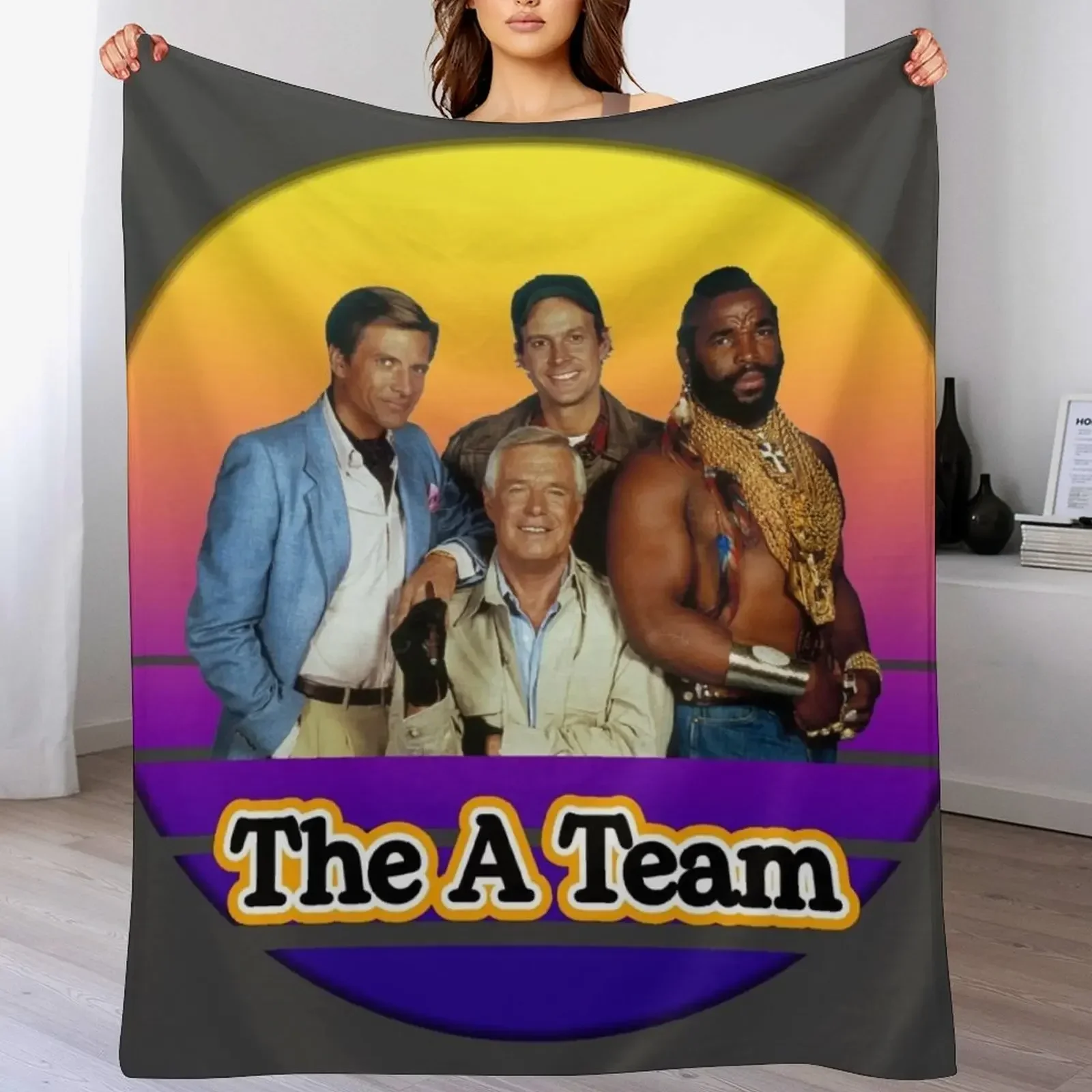 

Sunset A-team Throw Blanket Foldable Soft Warm Blanket for Outdoor Use