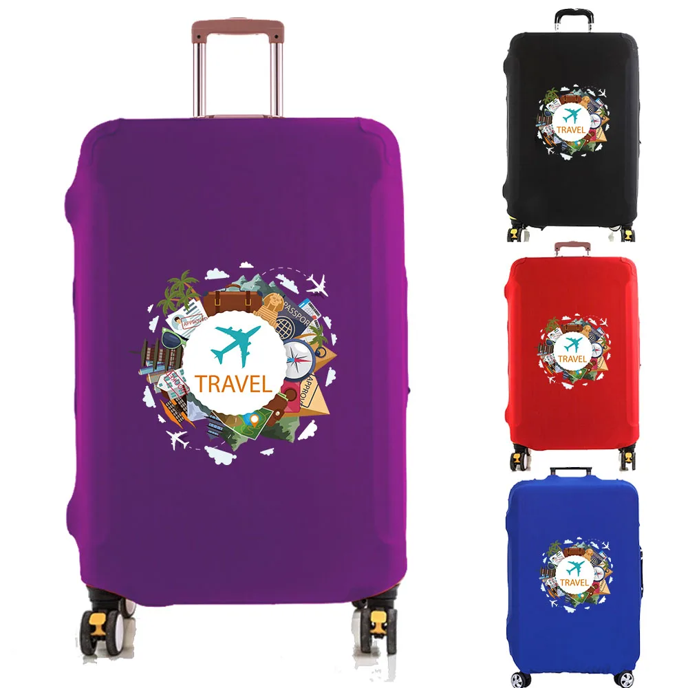 

Luggage Cover Suitcase Protector Airplane Pattern Print Thicker Elastic Dust Cover To 18-32 Inch Trolley Case Travel Accessories