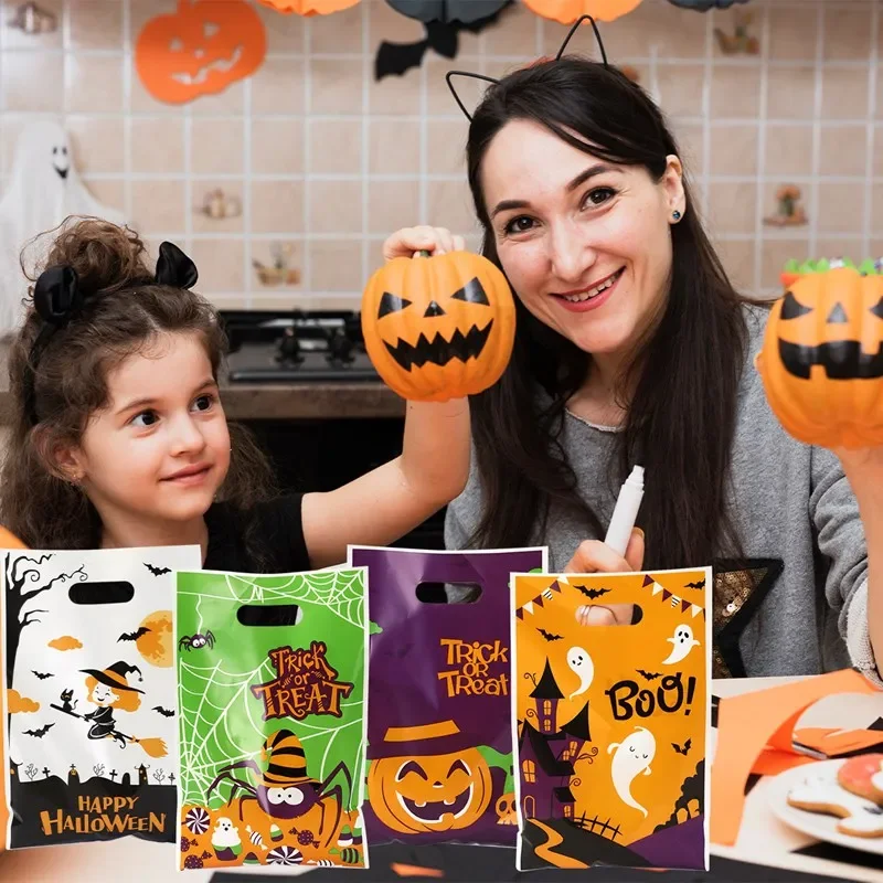 10/20/50pcs Scary Pumpkin Ghost Witch Halloween Candy Gift Bags Trick or Treat Bags for Halloween Party Decorations Supplies