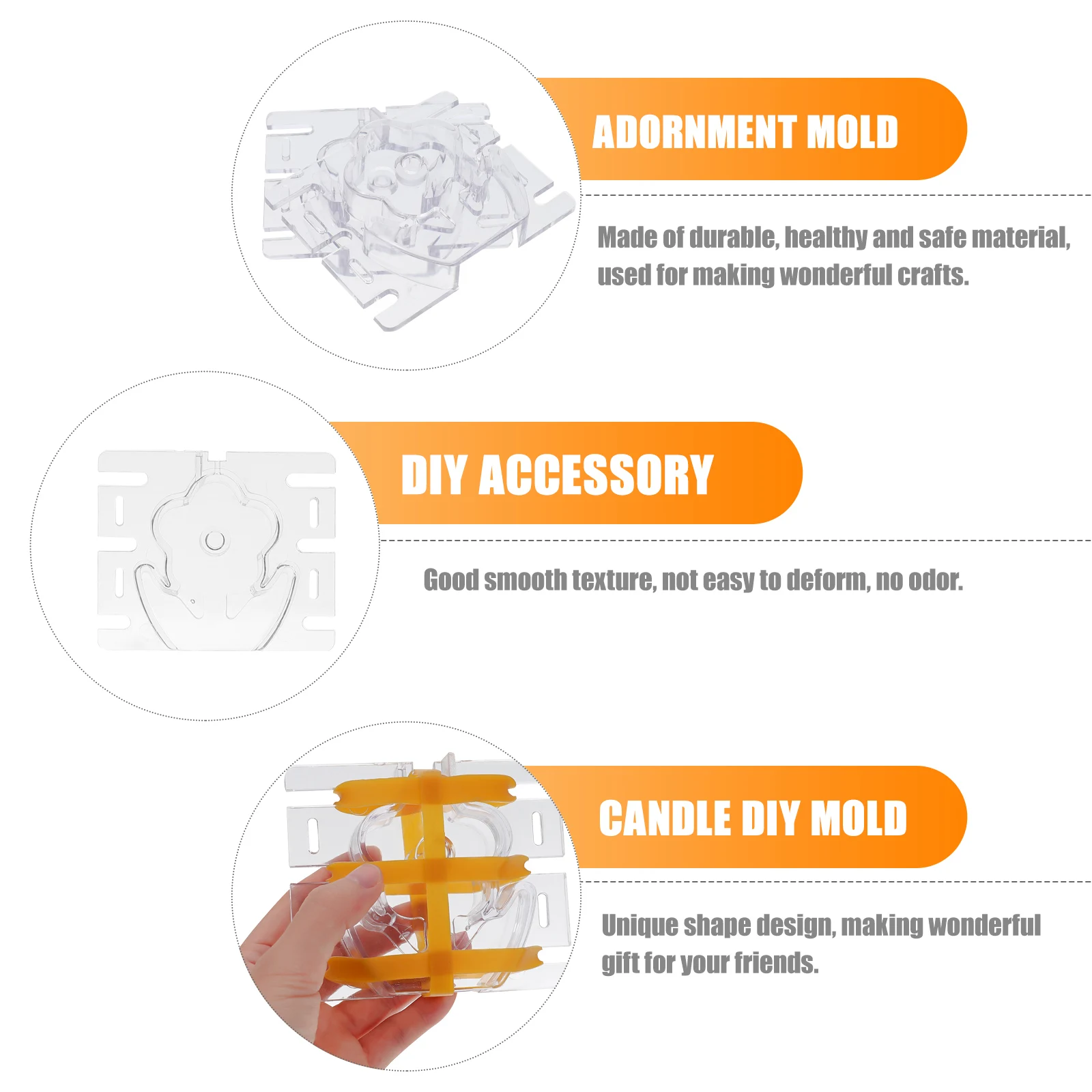 

Plastic C Mold Lovely Flower Shaped Adornment DIY Accessory Flexible Lightweight Mold Rubber Material Smooth Texture