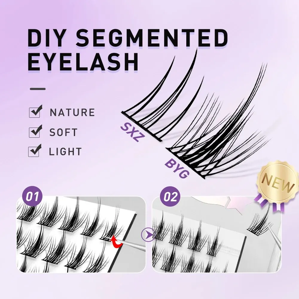 NEW AM Shape Spikes Fish Tail Cluster Eyelash Mix Bond Extension Under Lower Lashes Individual Makeup DIY Premade Fan Set