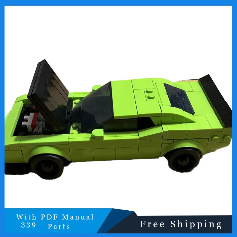 

339 шт. знаменитый фильм зеленый гоночный автомобиль модульные MOC строительные блоки креативная модель детские образовательные сборные игрушки подарки на день рождения