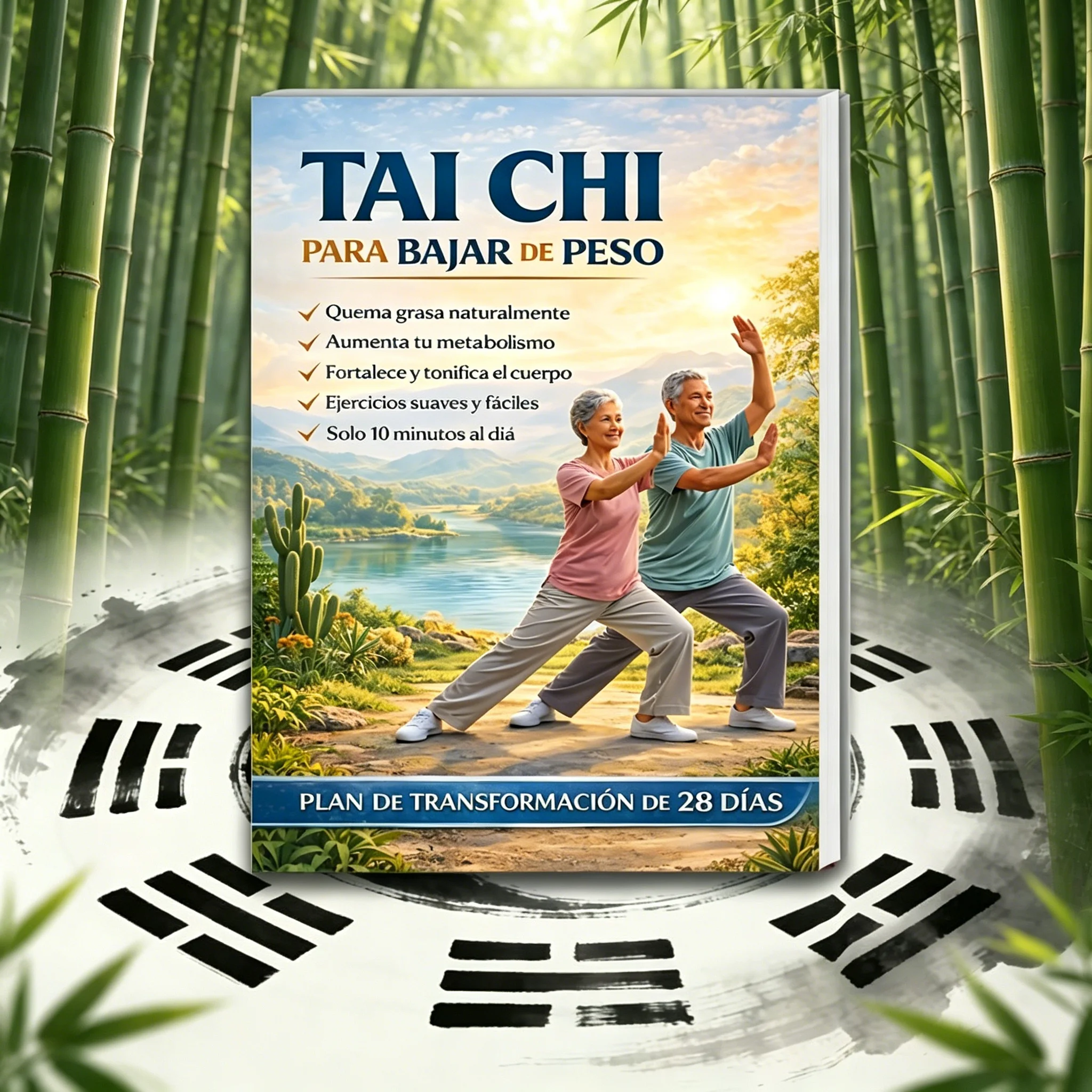 Spanish Version Tai Chi Weight Loss Guide for Seniors, 28-Day Gentle Fat Burning Program, Home Fitness Balance Training Book