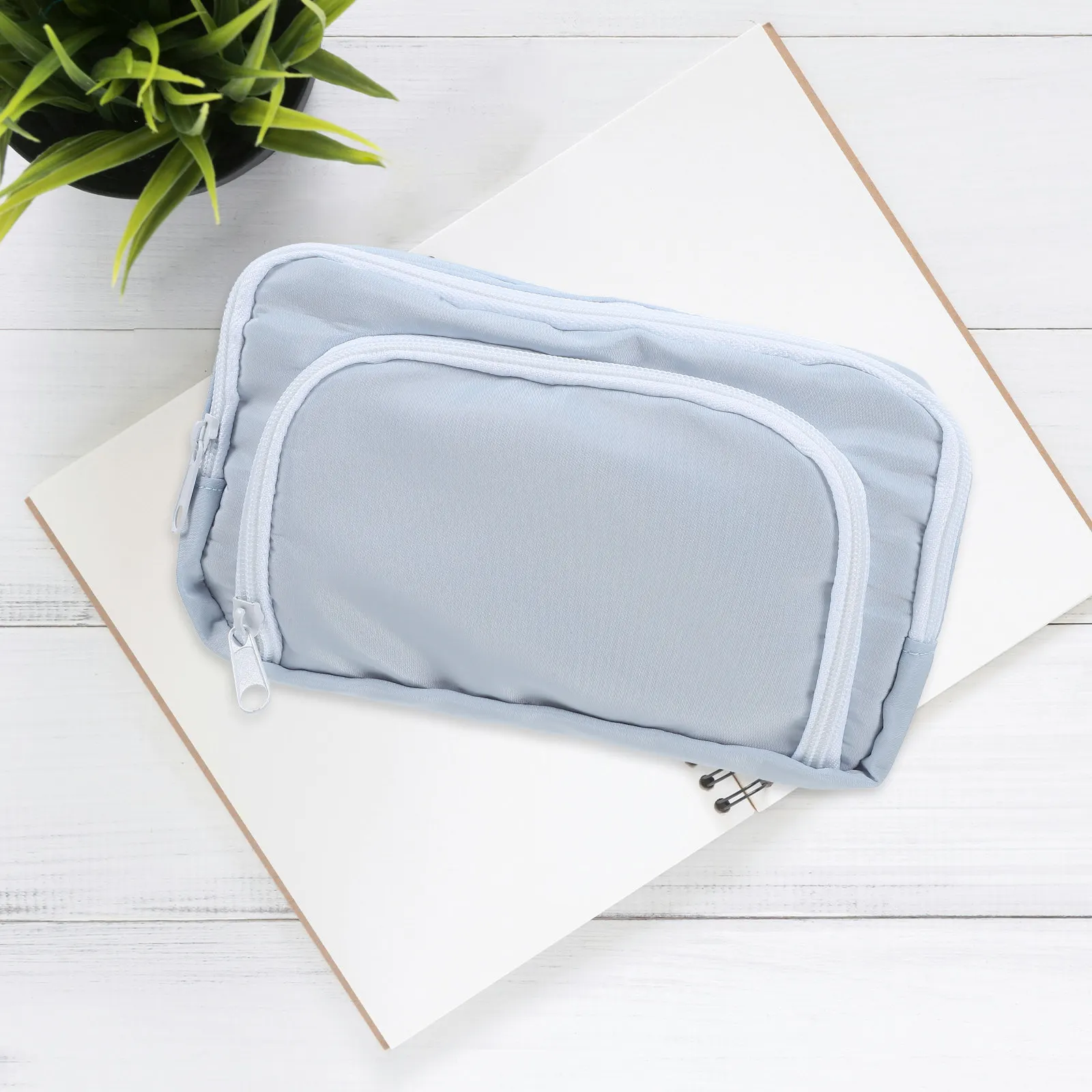 

Creative Pencil Bag Large Capacity Lightweight Wear-Resistant Zipper Stationery Holder for Students Office Home School Supplies