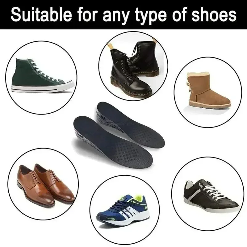 3-9cm Multi-Level Height Lift Insoles for Men & Women Air Cushion Shock Absorbing Invisible Elevator Pads 1Pair/2Pairs