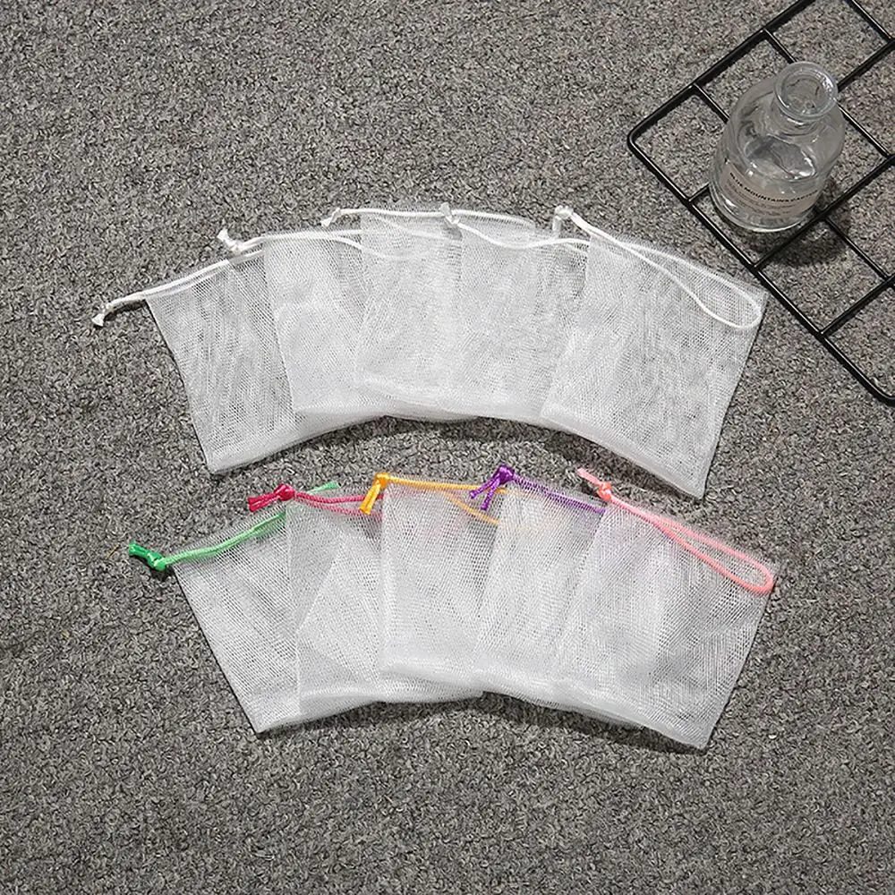 Face Washing Tool Double Foaming Mesh Rich Foam Easy To Hang Soap Cleansing Foaming Net Drawstring Bubble Net Home Women