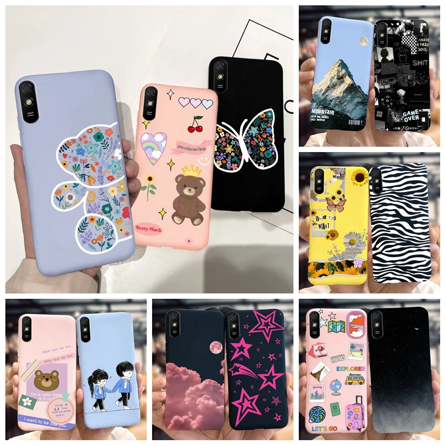 For Xiaomi Redmi 9A 9at Case Cute Cartoon Bear Slim Cover Soft TPU Phone Cases For Xiaomi Redmi 9i Sport Redmi9A 9 A Back Bumper