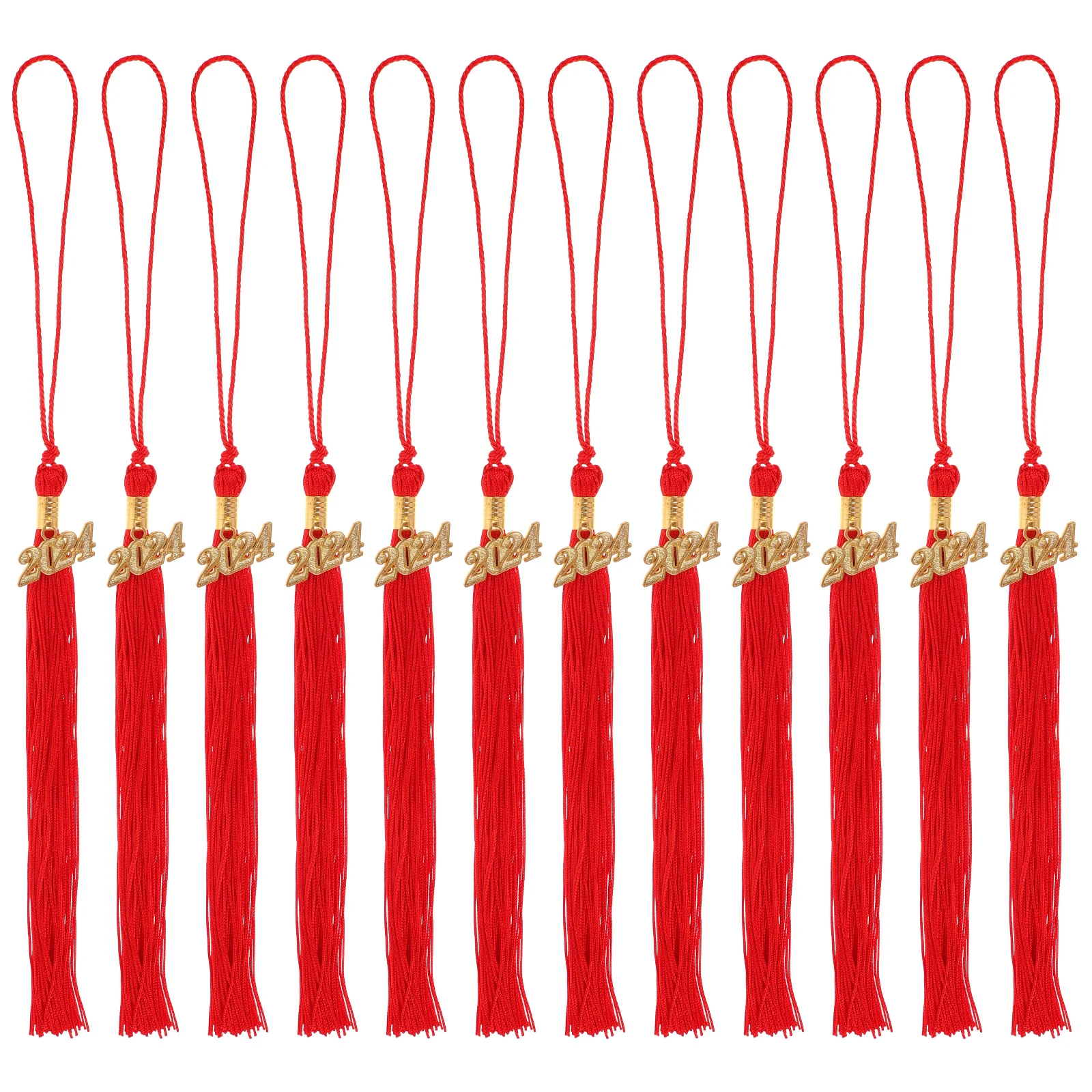 12 Pcs Grad Decor Tassel Graduation Cap Tassels Hat Accessories Charm Pendant for Red Decorations