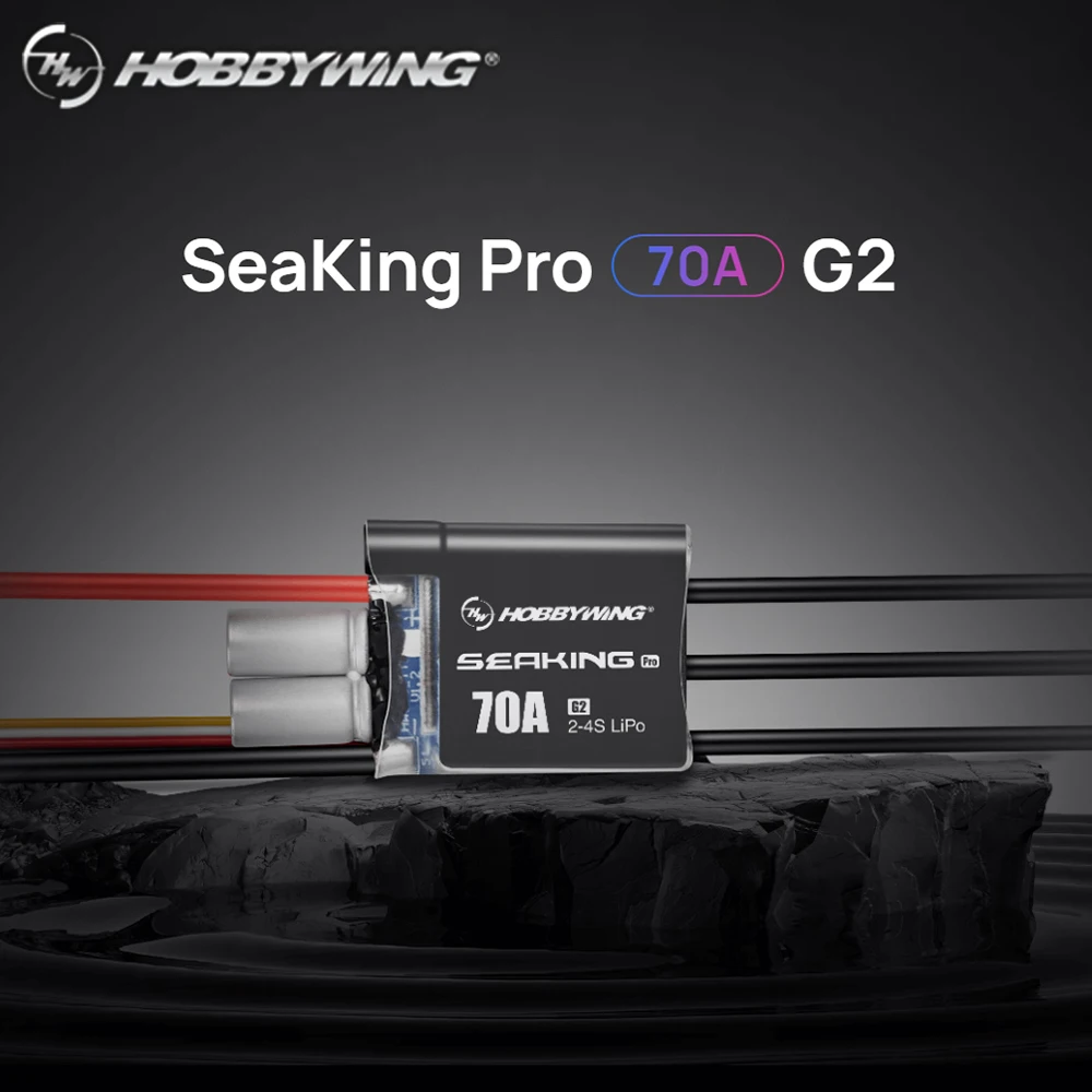 

HOBBYWING Seaking PRO 70A G2 Brushless Waterproof ESC 2-4S Lipo for RC Model Boat Ship Toys Accessories