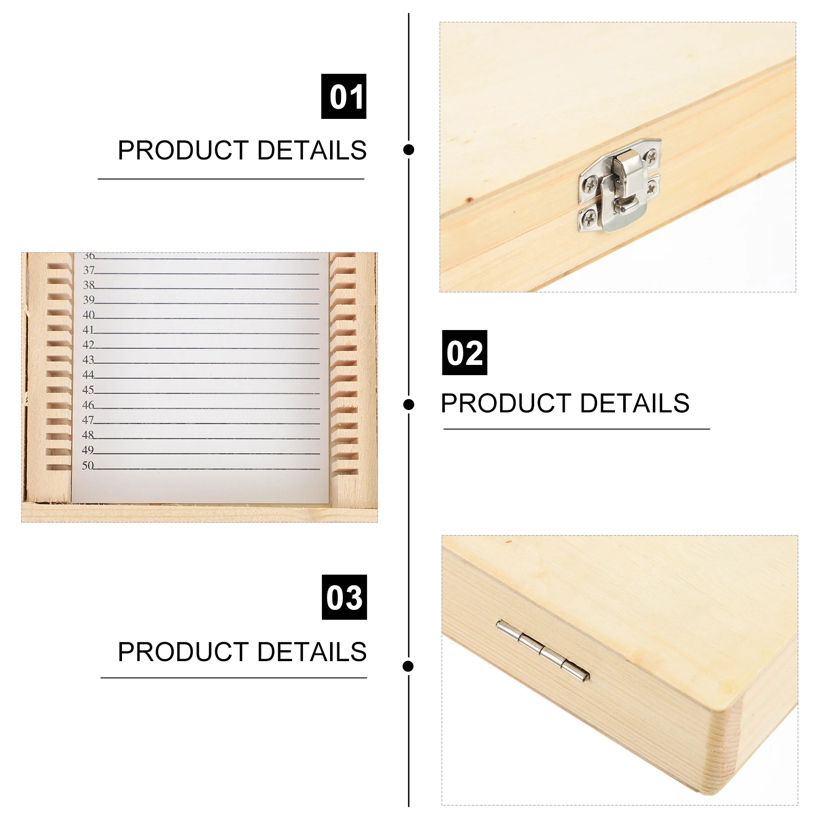 Natural Wood Microscope Slide Holder Neatly Placed Prevent Rubbing Breakage Creative Appearance Fine Workmanship
